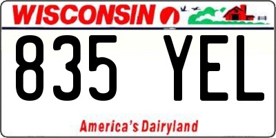 WI license plate 835YEL
