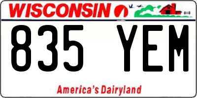 WI license plate 835YEM