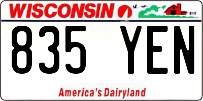 WI license plate 835YEN