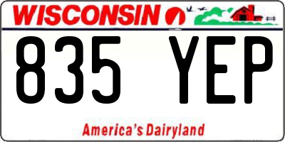 WI license plate 835YEP
