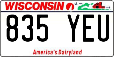 WI license plate 835YEU