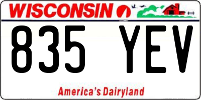 WI license plate 835YEV