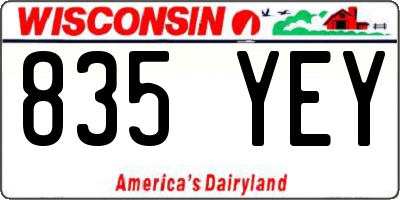WI license plate 835YEY
