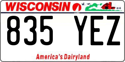 WI license plate 835YEZ