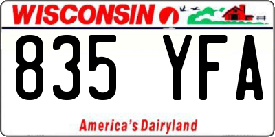 WI license plate 835YFA