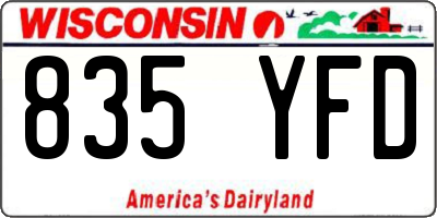 WI license plate 835YFD