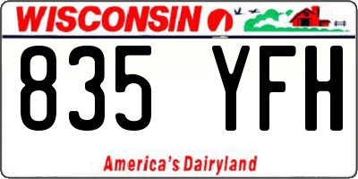 WI license plate 835YFH