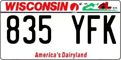 WI license plate 835YFK