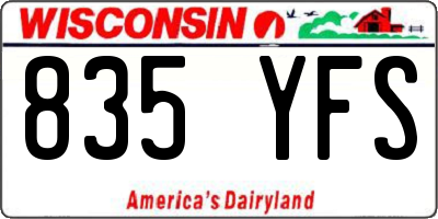 WI license plate 835YFS