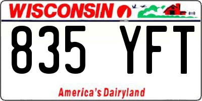 WI license plate 835YFT