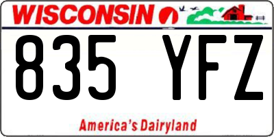 WI license plate 835YFZ