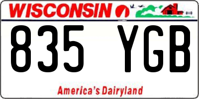 WI license plate 835YGB