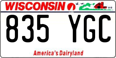 WI license plate 835YGC