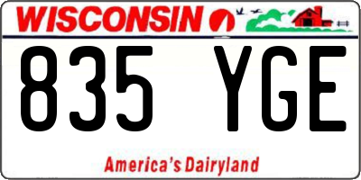 WI license plate 835YGE