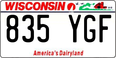 WI license plate 835YGF
