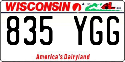 WI license plate 835YGG