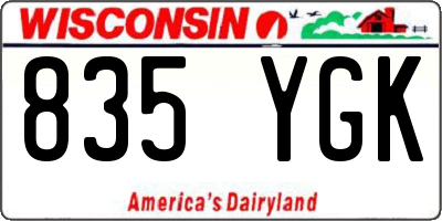 WI license plate 835YGK