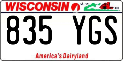 WI license plate 835YGS