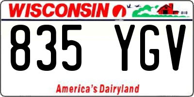 WI license plate 835YGV