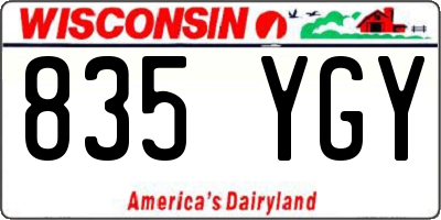 WI license plate 835YGY