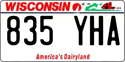 WI license plate 835YHA