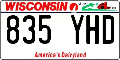 WI license plate 835YHD