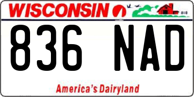 WI license plate 836NAD