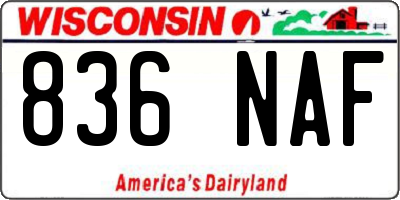 WI license plate 836NAF