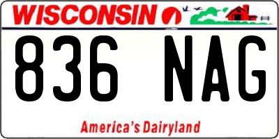 WI license plate 836NAG