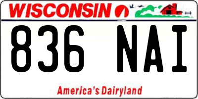 WI license plate 836NAI