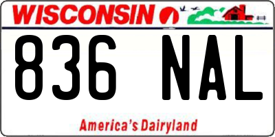 WI license plate 836NAL