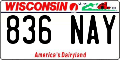 WI license plate 836NAY