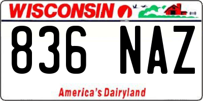 WI license plate 836NAZ