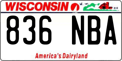 WI license plate 836NBA