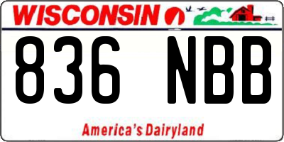 WI license plate 836NBB