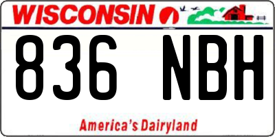 WI license plate 836NBH