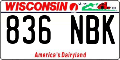 WI license plate 836NBK