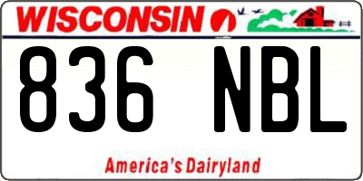 WI license plate 836NBL