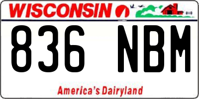 WI license plate 836NBM