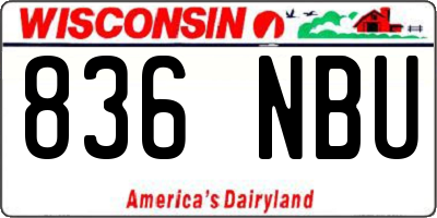 WI license plate 836NBU