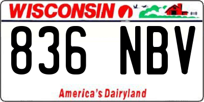 WI license plate 836NBV