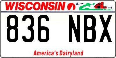WI license plate 836NBX