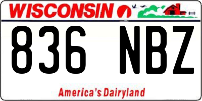 WI license plate 836NBZ