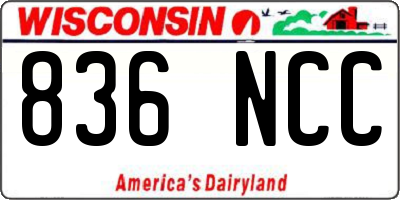 WI license plate 836NCC