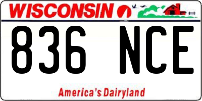 WI license plate 836NCE