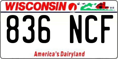WI license plate 836NCF