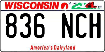 WI license plate 836NCH