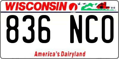WI license plate 836NCO