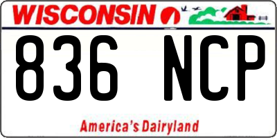 WI license plate 836NCP