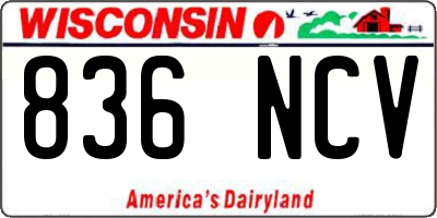 WI license plate 836NCV